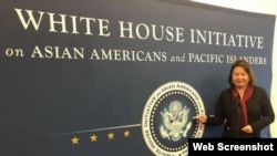 南佛罗里达州的中国移民杨莅(Cindy Yang)在脸书贴出的在白宫参加活动的照片
