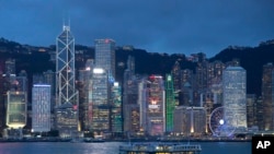 资料照:暮色下的香港边际线