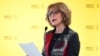 国际特赦组织秘书长艾格尼丝·卡拉马德 (Agnes Callamard) 在伦敦举行的记者会上讲话。(2024年4月23日)