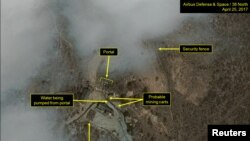朝鲜丰溪里核试验基地卫星图片资料照(2017年5月3日发布)