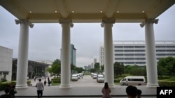 资料照:华为在深圳总部被称为“白宫”的建筑。(法新社2019年5月29日照片)