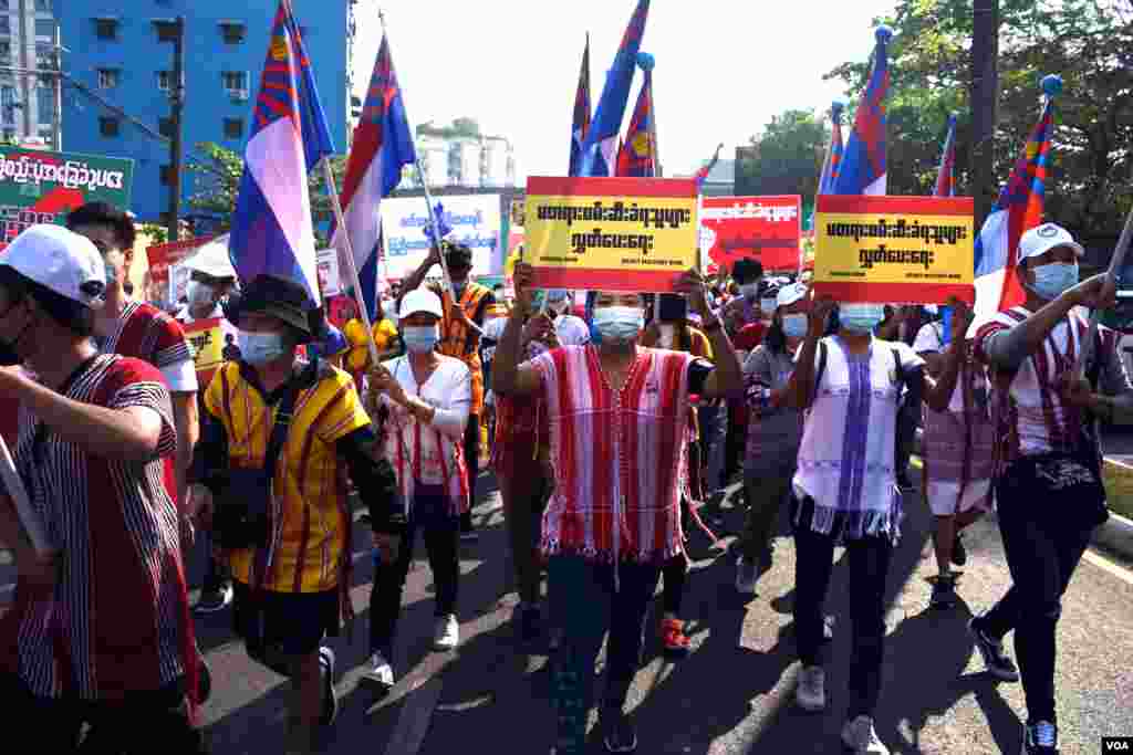 ရန်ကုန်မြို့ ဆန္ဒပြပွဲ မြင်ကွင်း။