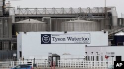 泰森食品公司(Tyson Foods)位于艾奥瓦州的肉类加工工厂(2020年5月1日)。