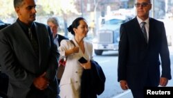 中国华为公司首席财务官孟晚舟前往加拿大温哥华一家法庭继续出席庭审。(2019年9月30日)