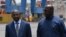 Mokonzi ya Angola Joao Lourenço (G) na mokokani wa ye ya RDC Felix Tshisekedi (D) na libongo lya Lobito, Angola, 4 sanza ya zomi na mibale 2024