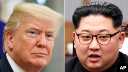 美国总统川普(左),朝鲜领导人金正恩
