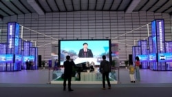 中国浙江乌镇举行的第六届世界互联网大会会场。(2019年10月20日)