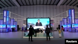 中国浙江乌镇举行的第六届世界互联网大会会场。(2019年10月20日)