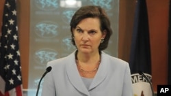 曾任美国国务院发言人的助理国务卿卢岚(Victoria Nuland)资料照