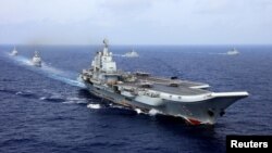 2018年4月18日,中国航母辽宁号参加中国海军在西太平洋的军事演习。