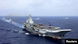2018年4月18日,中国航母辽宁号参加中国海军在西太平洋的军事演习。