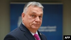 匈牙利总理欧尔班 (Viktor Orban)抵达布鲁塞尔出席欧洲理事会圆桌会议。 (2023年12月14日)