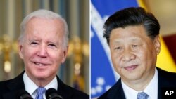 Колаж архівних фото: президент США Джо Байден та президент Китаю сі Цзіньпін