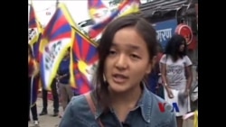 流亡藏人抗议中国镇压拒升五星旗藏人 流亡藏人抗议中国镇压拒升五星旗藏人