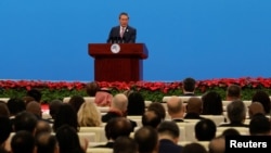 2024年11月5日,中国总理李强在中国上海举行的第七届中国国际进口博览会开幕式上发表讲话。