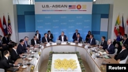 美国前总统奥巴马在东南亚国家联盟会议上讲话(2016路透社)