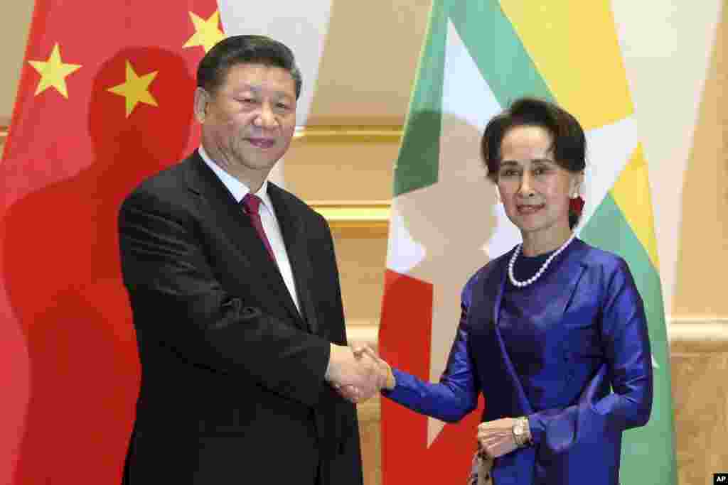 တရုတ်သမ္မတ Xi Jingping နဲ့ နိုင်ငံတော်အတိုင်ပင်ခံ ဒေါ်အောင်ဆန်းစုကြည်တွေ့ဆုံ 
