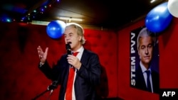 人称“荷兰的特朗普”、荷兰极右派政治家基尔特·威尔德斯(Geert Wilders)在2023年11月22日的国会大选中带领他的自由党(PVV)取得重大胜利。(法新社)