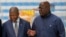 Mokonzi ya Anolga Joao Lourenço (G)na mokokani wa ye ya RDc Félix Tshisekedi na libongo lya Lobito, Angola, 4 sanza ya zomi na mibale 2024.