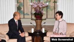 香港特首林郑月娥2019年3月22日会晤台湾高雄市长韩国瑜 (香港特区行政长官办公室网站)