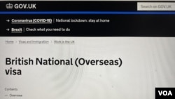 英国政府正式接受BNO港人申请”5+1”居留签证。 (美国之音/汤惠芸)