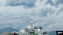 2024年9月15日,部署于萨比纳浅滩的菲律宾巡逻舰“特雷莎·马格巴努亚”号(BRP Teresa Magbanua)返回巴拉望公主港。(法新社照片/菲律宾海岸警卫队)