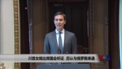 川普女婿出席国会听证 否认与俄罗斯串通 川普女婿出席国会听证 否认与俄罗斯串通