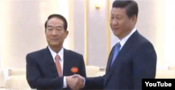 台湾亲民党主席宋楚瑜和中国国家主席习近平进行会晤(来源:youtube截屏)