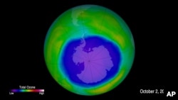 美国国家海洋和大气管理局提供的臭氧层破洞照片。(资料照片)