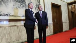 美国国务卿布林肯2023年6月19日在北京会见中国主管外交事务最高官员王毅。(美联社)