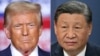 美国当选总统唐纳德·特朗普(Donald Trump,左)与中国最高领导人习近平(右)