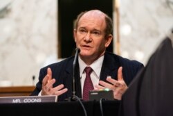 资料照:美国会民主党籍联邦参议员克里斯.库恩斯(Senator Chris Coons)