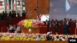 台政坛巨头齐聚双十 马英九:维持现状为台湾共识