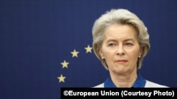 资料照:欧盟委员会主席乌尔苏拉·冯德莱恩(Ursula von der Leyen)2023年12月7日出席欧中峰会。