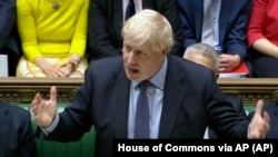 英国首相约翰逊10月19日在议会下院发表讲话,表示不会再次要求推迟脱欧。