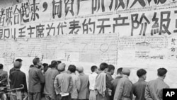 文革中的北京人看大字报(1967年11月1日)