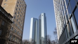 德意志银行位于德国法兰克福的大楼。(2017年2月15日,资料照片)
