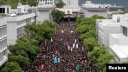 香港学生在香港中文大学举行反送中罢课行动。(2019年9月2日)