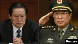中共反腐运动抓的“大老虎”--周永康(左)徐才厚(右)