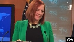 美国国务院发言人莎琪(美国之音张蓉湘摄)