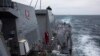美国海军伯克级导弹驱逐舰拉尔夫·约翰逊号(DDG 114)在台湾海峡执行例行航行任务。(资料照片:2023年9月9日)