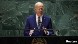 美国总统拜登2023年9月19日在纽约联合国大会上发表讲话。(路透社)