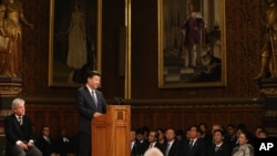 中国国家主席习近平在英国议会大厦皇家画廊发表演讲 (2015年10月20日)