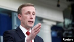 资料照片:白宫国家安全顾问沙利文在白宫例行记者会上发言。(2022年9月30日)