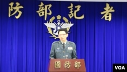 台湾国防部发言人罗绍和少将 (美国之音李逸华摄)