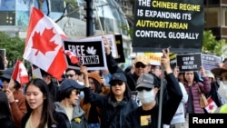2019年9月加拿大温哥华声援香港反送中运动的人群(路透社)