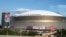 Toàn cảnh Caesars Superdome ở New Orleans, LA, Hoa Kỳ, địa điểm diễn ra trận Superbowl LIX giữa hai đội Kansas City Chiefs và Philadelphia Eagles.
