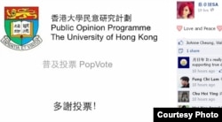 香港明星蔡卓妍(阿Sa)在脸书上贴上已投票的相片(网络截图)