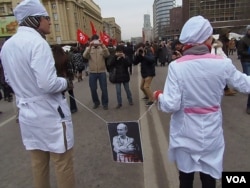 2014年3月莫斯科的一场大规模反政府示威中,抗议民众要求普京下台。