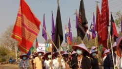 နိုင်ငံတကာအမျိုးသမီးများနေ့ ထဘီအလံထူပြီး စစ်အာဏာဆန့်ကျင်ဆန္ဒပြ နိုင်ငံတကာအမျိုးသမီးများနေ့ ထဘီအလံထူပြီး စစ်အာဏာဆန့်ကျင်ဆန္ဒပြ